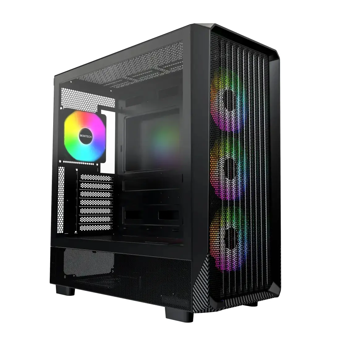 Montech Carcasă ATX - X5 (B) - 4 ventilatoare A-RGB, USB-C