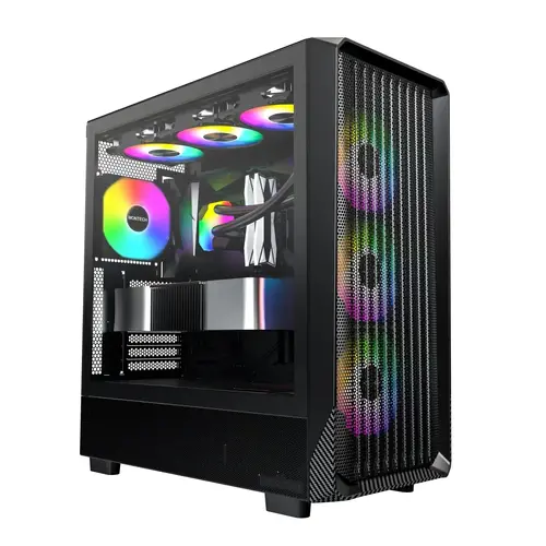 Montech Carcasă ATX - X5 (B) - 4 ventilatoare A-RGB, USB-C - 2