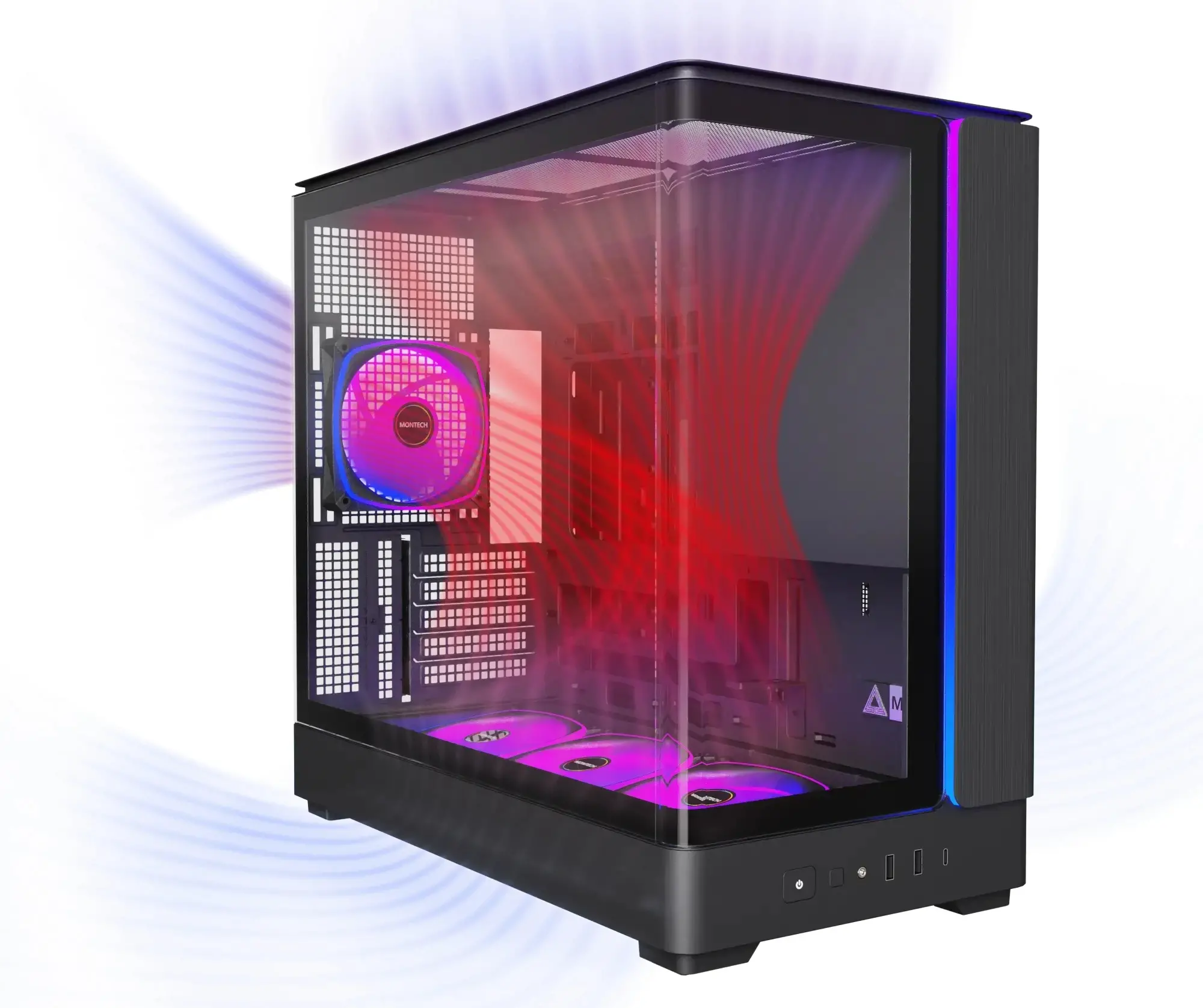 Montech кутия Case mATX - KING 15 PRO (W) - 4 x 120 mm A-RGB, USB-C - image 10