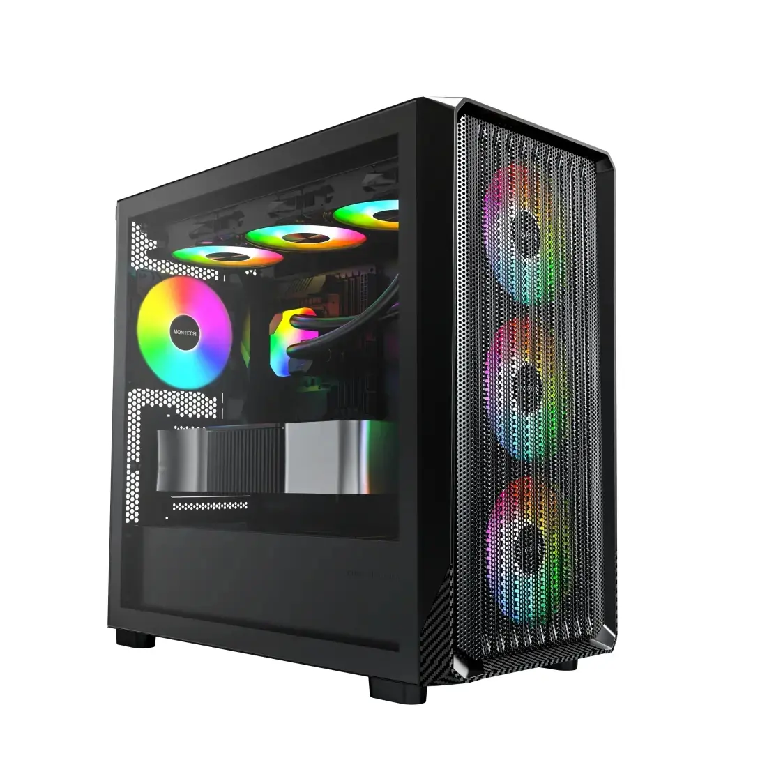 Montech кутия Case mATX - X5M (B) - 4 x 120 mm A-RGB, USB-C - image 1