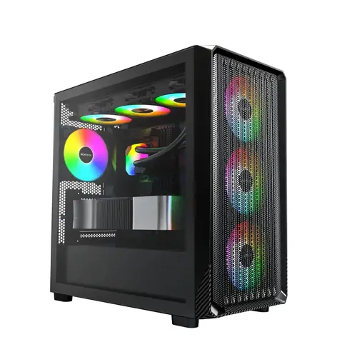 Montech carcasă mATX - X5M (B) - 4 x 120 mm A-RGB, USB-C - 2