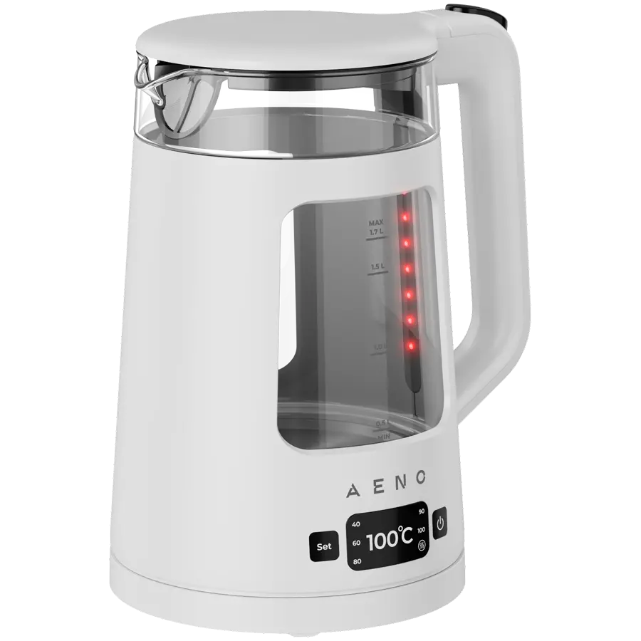 AENO Ηλεκτρικός βραστήρας EK6: 1850-2200W, 2L, Strix, τετράγωνο σώμα, διαφανές καπάκι, ανθεκτικό γυαλί, φωτισμός LED, αυτόματη απενεργοποίηση