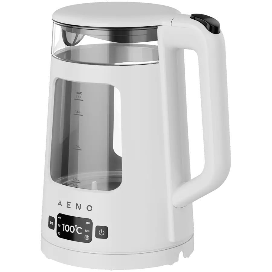 AENO Electric Kettle EK6: 1850-2200W, 2L, Strix, Square-shaped body, Transparent lid, High Resistant Glass, LED-Illumination, Auto Power Off, Dry tank Protection - image 2