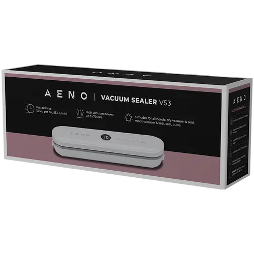 AENO VS3 Vacuum Sealer, LED Display, 80W, 65kPa (+/-5kPa), White - 9
