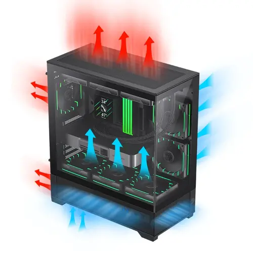 Gamemax carcasă Case EATX - Vista 2 AB - 3 x 120 mm Addressable RGB - 12