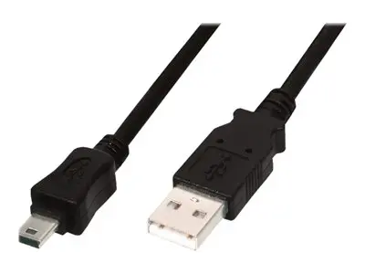 CABLU USB DIGITUS - USB-A la mini USB - 1,8 m - Negru - PN AK-300130-018-S