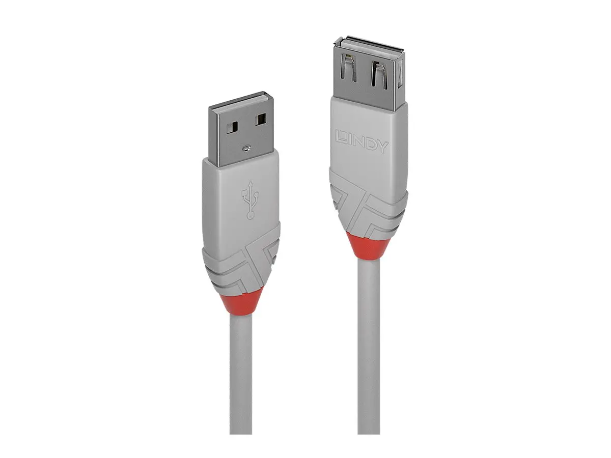 КАБЕЛ USB LINDY - USB to USB - USB 2.0 Type A Extension Cable - Anthra Line - 2,0 m - Grey - PN 36713