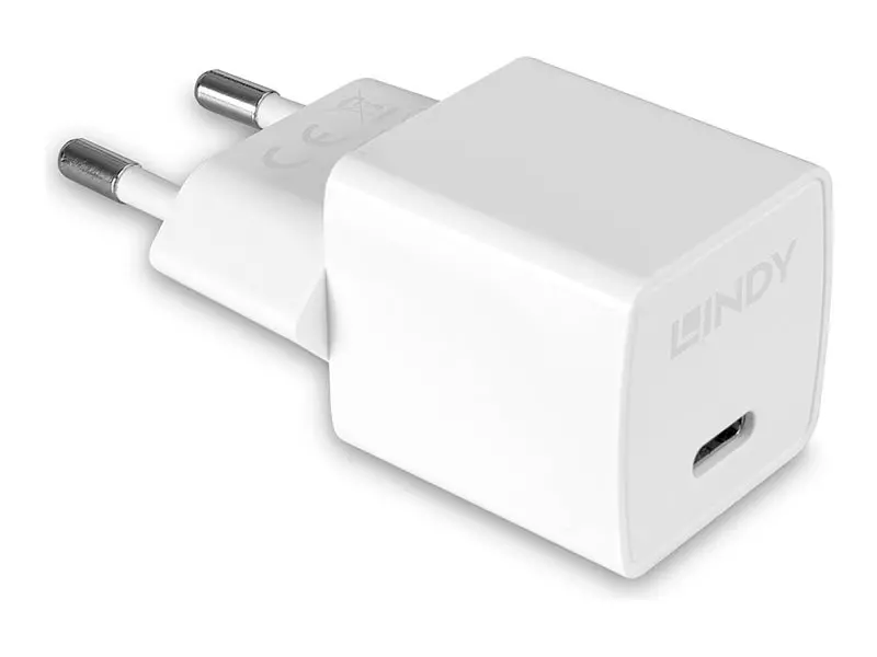 ЗАХРАНВАЩ АДАПТЕР LINDY - USB-C - 20W - Power Delivery 3.0 - 100-240VAC - 50/60Hz - 0.6A - White - PN 73410 - image 1