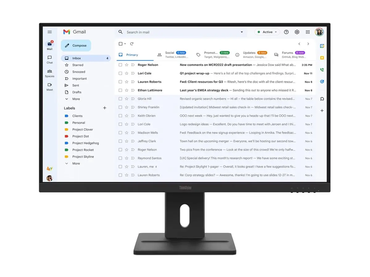 Монитор, Lenovo ThinkVision E27-40 27" IPS, WLED, 1920x1080, 16:9, 100Hz, 300 cd/m2, 1500:1, Speakers 2Wx2, HDMI, DP, VGA, Tilt, Swivel, Pivot, Height Adjust Stand