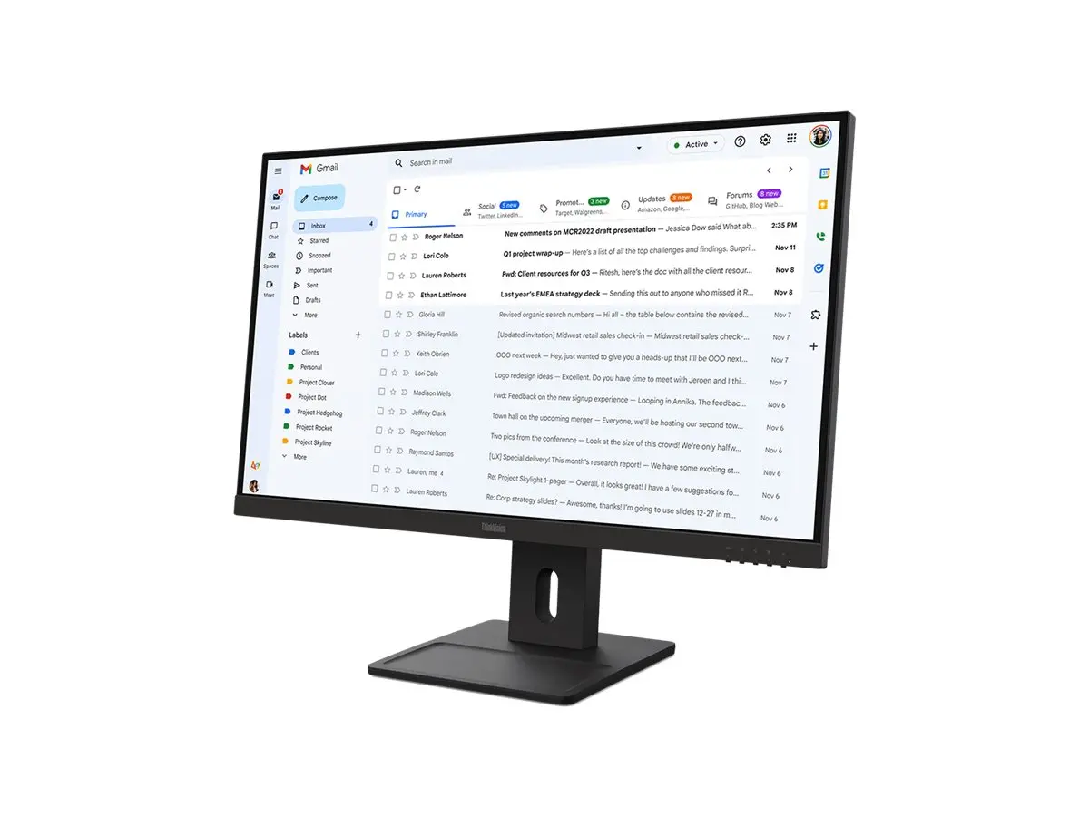 Монитор, Lenovo ThinkVision E27-40 27" IPS, WLED, 1920x1080, 16:9, 100Hz, 300 cd/m2, 1500:1, Speakers 2Wx2, HDMI, DP, VGA, Tilt, Swivel, Pivot, Height Adjust Stand - image 1