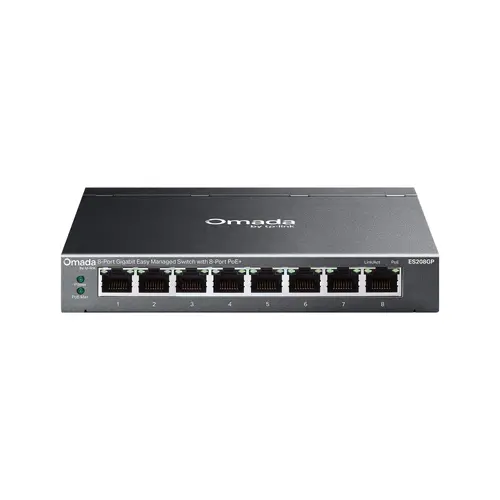 Switch TP-LINK ES208GP, Omada Easy Managed Switch 8 θυρών με 8x PoE+ - 1
