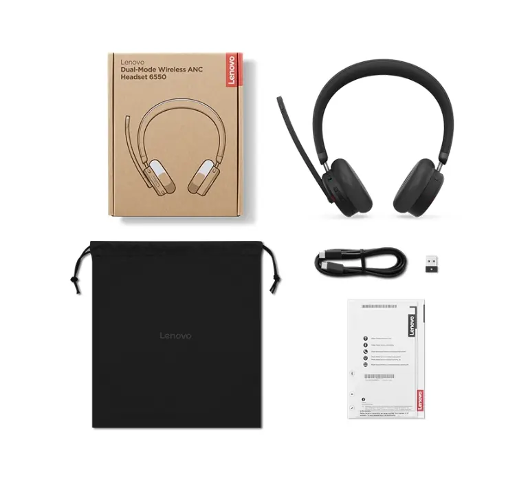 Слушалки, Lenovo Dual-Mode Wireless ANC Headset 6550 (USB-A, Teams) - image 4