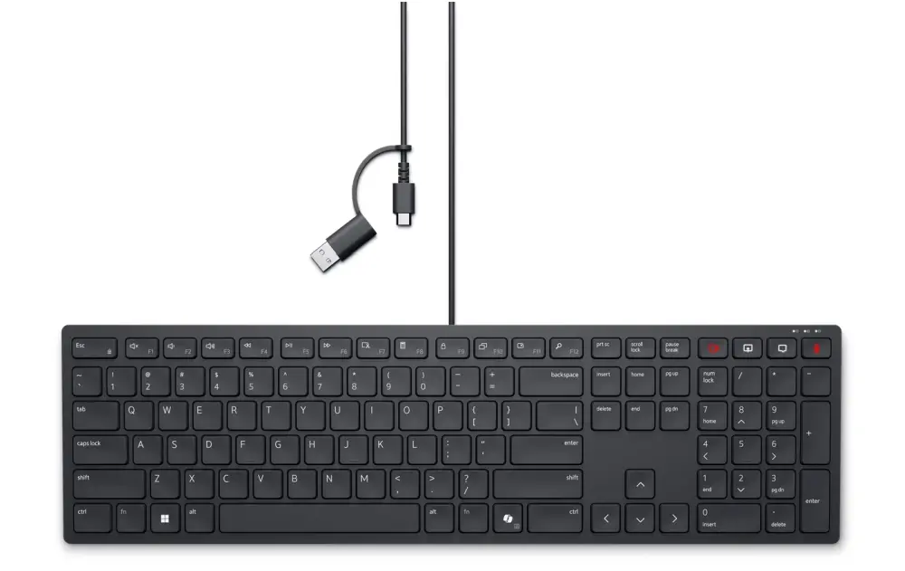 Tastatură, Dell Pro Wired Collaboration Keyboard - KB525C - US International (QWERTY)