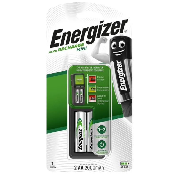 ÎNCĂRCĂTOR PENTRU 2 BATERII ENR MINI CHAR EU + 2AA ENERGIZER