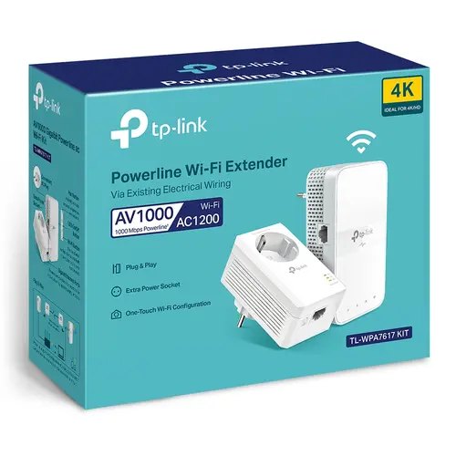 Адаптер за мрежа TP-LINK TL-WPA7617 KIT, AV1000,1xGbE порт,WiFi AC комплект,шуко - image 7