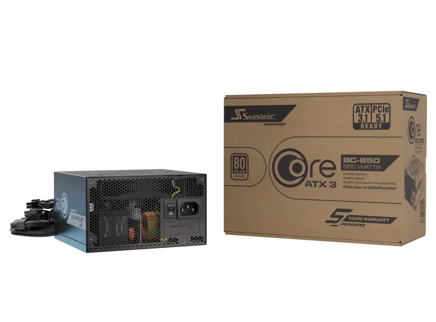 Seasonic захранване PSU ATX 3.1 850W Bronze, PCIe 5.1 - CORE BC-850 - SRP-CBC851-A5A51JF - image 13