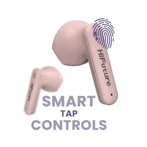 Слушалки, HiFuture ColorBuds2 Pink, Fashion TWS Earbuds, *5+15hours Play time,  Bluetooth 5.3, 10MM Driver, Soft Bass, Comfort Fit, Colorful option - image 1