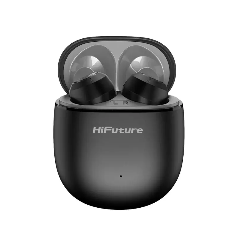 Căști, HiFuture OlymBuds3 negre, Comfort Fit TWS Earbuds, bas puternic, 25 de ore de redare, Wireless 5.3, driver 6MM, potrivire confortabilă, foarte