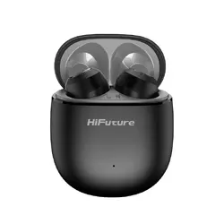 Слушалки, HiFuture OlymBuds3 Black, Comfort Fit TWS Earbuds, Powerful Bass, 25Hours Playtime, Wireless 5.3, 6MM Driver, Comfort Fit, Super Light Weight