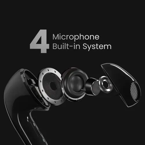 Ακουστικά, HiFuture ChromeBuds μεταλλικό γκρι, μεταλλική θήκη φόρτισης, 4 μικρόφωνα ENC, Wireless 5.4, έως 6 ώρες αυτονομίας με μία φόρτιση, IPX5 - 3