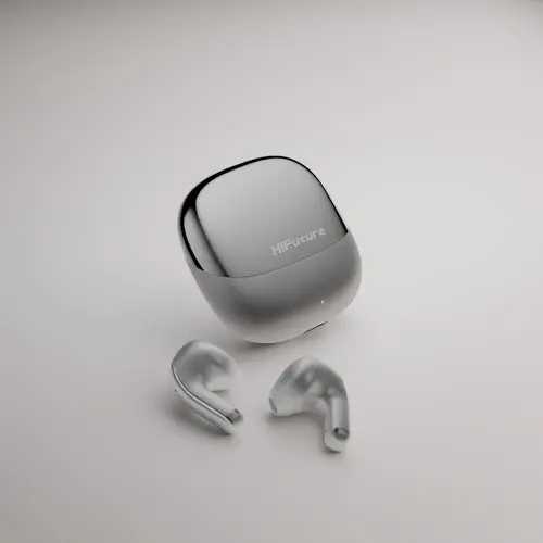 Căști, HiFuture ChromeBuds Titanium, carcasă de încărcare metalică, 4 microfoane ENC, Wireless 5.4, până la 6 ore de autonomie cu o singură încărcare - 1