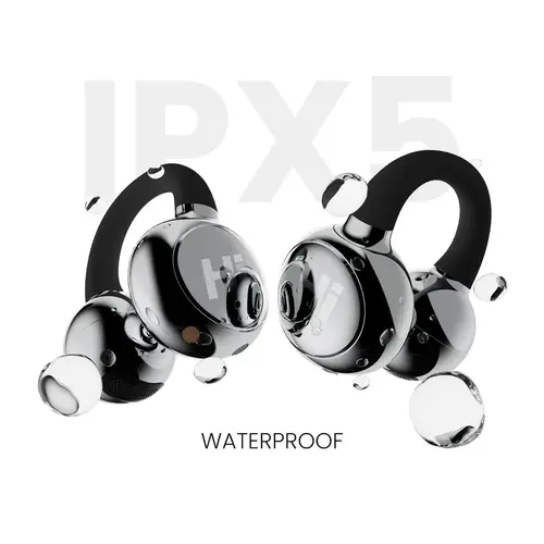 Слушалки, HiFuture FlexClip Black, Open Ear Comfort, Bluetooth 5.4, 4 Mics ENC Calling System, Playtime up to 30 Hours, IPX5 Waterproof, 12mm Driver Bass Boost - image 1