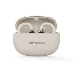 Слушалки, HiFuture FlexClip Champagne Gold, Open Ear Comfort, Bluetooth 5.4, 4 Mics ENC Calling System, Playtime up to 30 Hours, IPX5 Waterproof, 12mm Driver Bass Boost