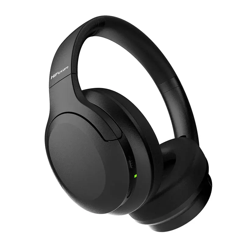 Слушалки, HiFuture FutureTour Black, Active Noise Canceling, 25-Hour Playtime, Memory Protein Foam Cover, Crystal-Clear Call, Wireless 5.2, AUX Cable - image 1