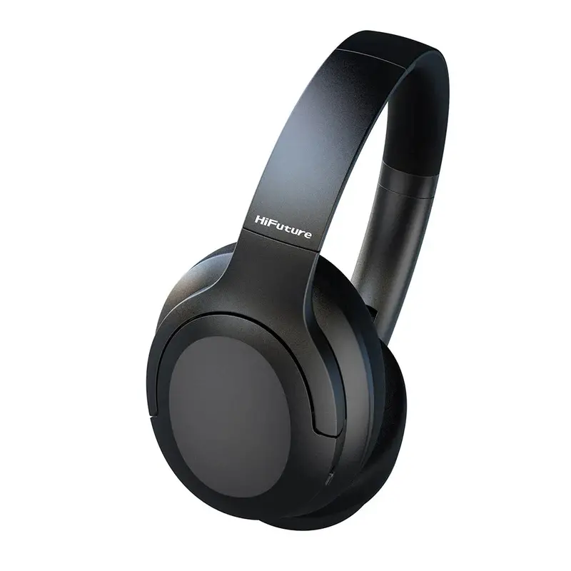 Слушалки, HiFuture FutureTour Black, Active Noise Canceling, 25-Hour Playtime, Memory Protein Foam Cover, Crystal-Clear Call, Wireless 5.2, AUX Cable - image 2