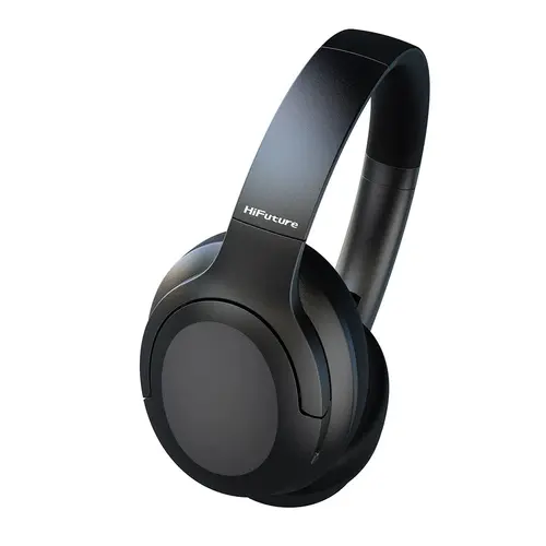 Слушалки, HiFuture FutureTour Black, Active Noise Canceling, 25-Hour Playtime, Memory Protein Foam Cover, Crystal-Clear Call, Wireless 5.2, AUX Cable - image 2