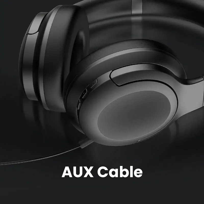 Слушалки, HiFuture FutureTour Black, Active Noise Canceling, 25-Hour Playtime, Memory Protein Foam Cover, Crystal-Clear Call, Wireless 5.2, AUX Cable - image 7