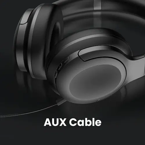 Слушалки, HiFuture FutureTour Black, Active Noise Canceling, 25-Hour Playtime, Memory Protein Foam Cover, Crystal-Clear Call, Wireless 5.2, AUX Cable - image 7