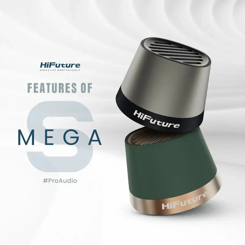 Тонколони, HiFuture Mega S Green, Bluetooth 5.4, MagSafe, 5W Output, Built-in MIC support Handsfree, Pair to Play (TWS Mode), Up to 10 Hours Playtime, Wireless Charge (7.5W-15W), Phone Holder - image 1