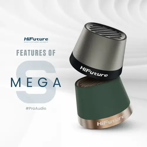 Boxe, HiFuture Mega S Verde, Bluetooth 5.4, MagSafe, Putere de ieșire 5W, MIC încorporat cu suport Handsfree, Pair to Play (mod TWS), Autonomie - 2