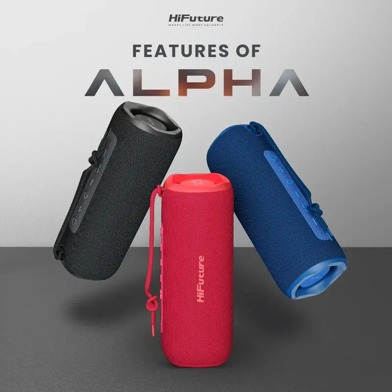 Тонколони, HiFuture Alpha Black, Bluetooth 5.3, IPX7 Waterproof, 20W Output, Pair to Play (TWS Mode), Up to 12 Hours Playtime, Built in 2-in-1 Amplifier - image 2