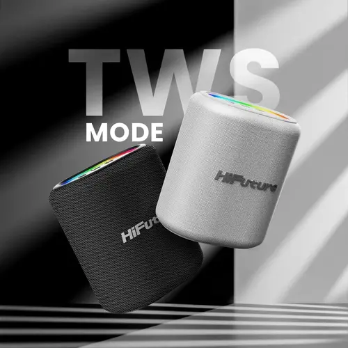 Тонколони, HiFuture Vocalist100 Silver, 20W Output, Karaoke Enable, Two Wireless Microphone, 4000mAh Battery (Support Power Bank), RGB Lighting, Pair to Play (TWS Mode), Bluetooth 5.3 - image 1