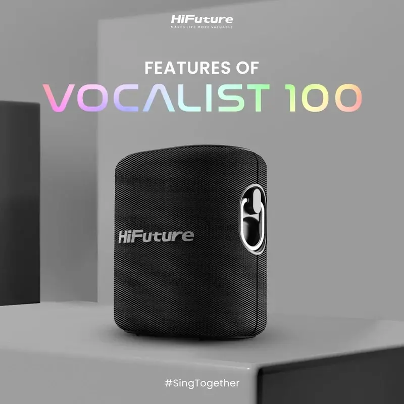 Тонколони, HiFuture Vocalist100 Silver, 20W Output, Karaoke Enable, Two Wireless Microphone, 4000mAh Battery (Support Power Bank), RGB Lighting, Pair to Play (TWS Mode), Bluetooth 5.3 - image 3