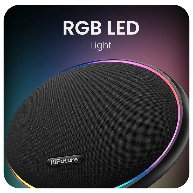 Тонколони, HiFuture ORBIT Black, 80W Output (Max.power), Built-in Powerful DSP with DynaBoost Technology, Pair to Stereo Sound System (TWS Mode), Wireless 5.4, Orbit Lighting, Aluminum Elegance, Up to 8 Hours Playtime, Support Extension Media Player, Connection:USB - image 2