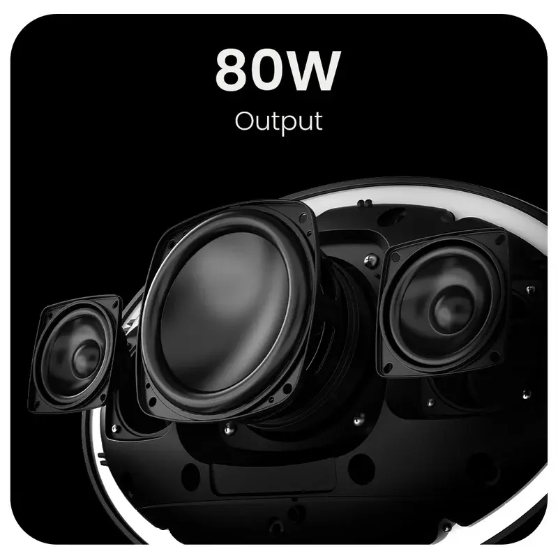 Тонколони, HiFuture ORBIT Black, 80W Output (Max.power), Built-in Powerful DSP with DynaBoost Technology, Pair to Stereo Sound System (TWS Mode), Wireless 5.4, Orbit Lighting, Aluminum Elegance, Up to 8 Hours Playtime, Support Extension Media Player, Connection:USB - image 3