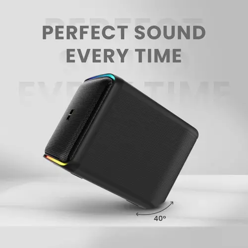 Тонколони, HiFuture Event Horizon Black, 3-Way Speaker System, 100W Output, Built-in DynaBoost Bass Technology, Built-in DC12V Non-Stop Playing Power Socket, Enable Karaoke Dancing Light, Up to 8 Hours Playtime, Bluetooth 5.3, Pair to Play (TWS Mode) - image 1