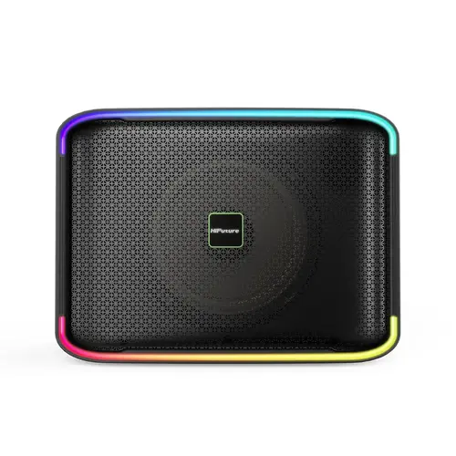 Тонколони, HiFuture Event Horizon Black, 3-Way Speaker System, 100W Output, Built-in DynaBoost Bass Technology, Built-in DC12V Non-Stop Playing Power Socket, Enable Karaoke Dancing Light, Up to 8 Hours Playtime, Bluetooth 5.3, Pair to Play (TWS Mode)