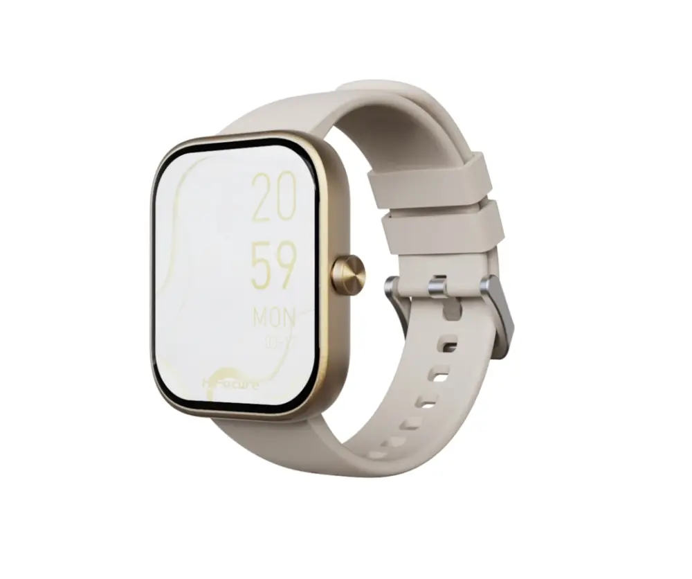 Часовник, HiFuture Lume Champagne Gold, 1.85 " IPS, Powered by Dual Core, Aerospace-Grade Ultra Light Aluminum Frame, Bluetooth Call, 3D User Interface, 1ATM Waterproof, 24/7 True Heart Rate & Blood Oxygen Sensor, 100+ Sports Mode, Up to 7 days daily use - image 1