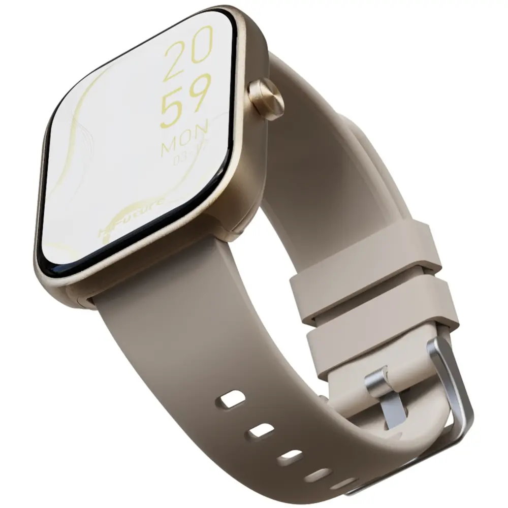 Часовник, HiFuture Lume Champagne Gold, 1.85 " IPS, Powered by Dual Core, Aerospace-Grade Ultra Light Aluminum Frame, Bluetooth Call, 3D User Interface, 1ATM Waterproof, 24/7 True Heart Rate & Blood Oxygen Sensor, 100+ Sports Mode, Up to 7 days daily use - image 3