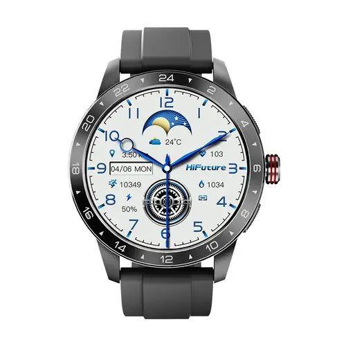 Часовник, HiFuture Flex 2 Black, 1.39" FHD, 360?360, Bluetooth Call, IP68 Waterproof, 24/7 True Heart Rate & Blood Oxygen Sensor, Up to 10 days daily use, 100+ Sports Mode