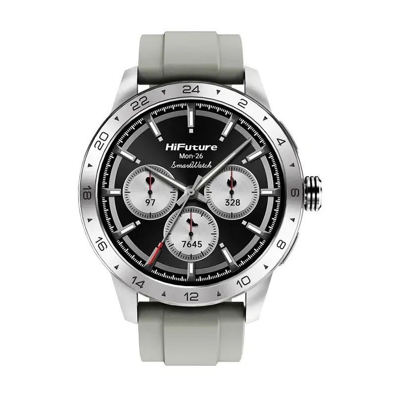 Часовник, HiFuture Flex 2 Silver, 1.39" FHD, 360?360, Bluetooth Call, IP68 Waterproof, 24/7 True Heart Rate & Blood Oxygen Sensor, Up to 10 days daily use, 100+ Sports Mode