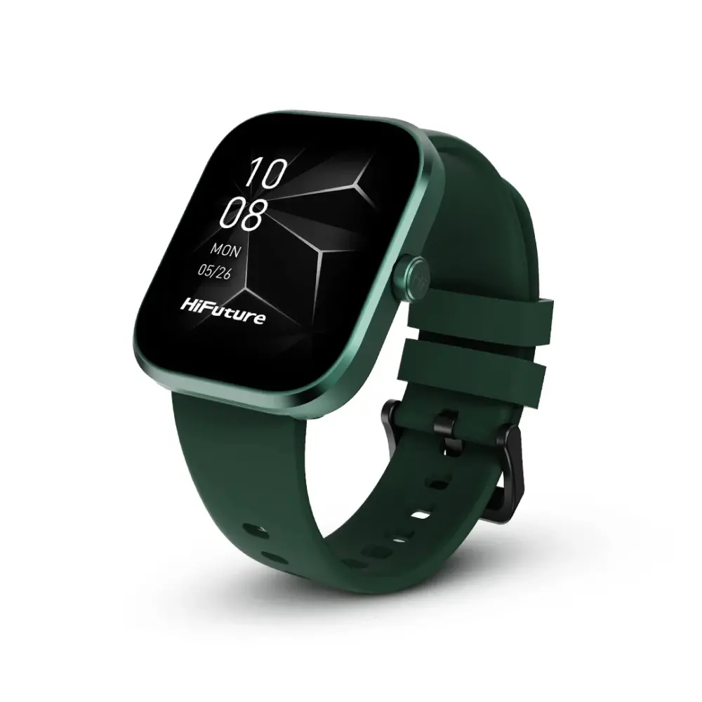 Часовник, HiFuture Lume Pro Dark Green1, 85 " AMOLED, Always on Display, Powered by Dual Core, Aerospace-Grade Ultra Light Aluminum Frame, Bluetooth Call, 3D User Interface, 1ATM Waterproof, 24/7 True Heart Rate & Blood Oxygen Sensor, 100+Sports Mode, Up to 7 days - image 1