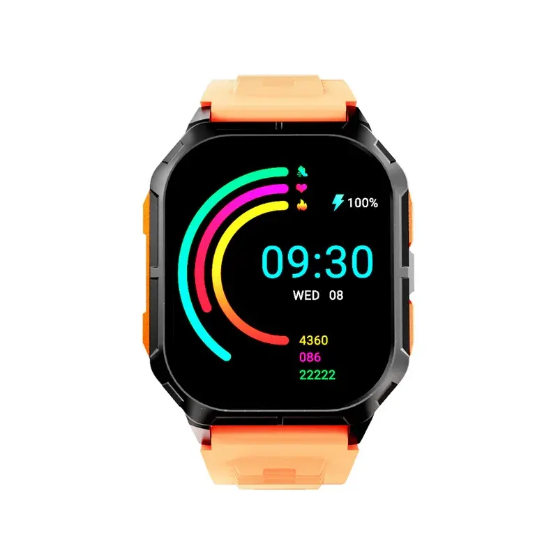 Ceas, HiFuture Ultra 3 Black Orange, 2.0" IPS, 240x296, apeluri Bluetooth, rezistent la apă IP68, senzor de puls și oxigen din sânge 24/7, până la