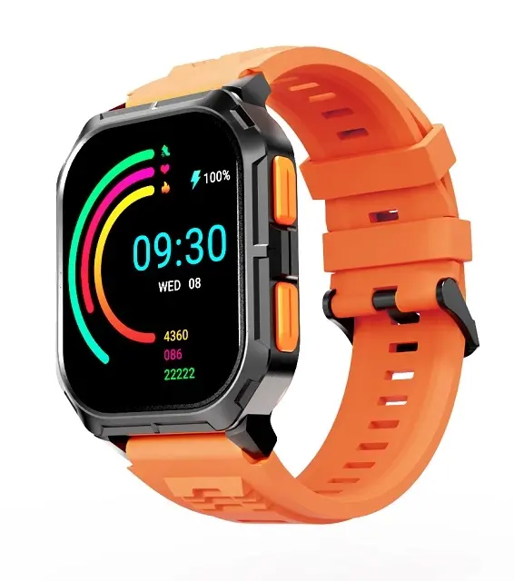 Часовник, HiFuture Ultra 3 Black Orange, 2.0" IPS, 240x296, Bluetooth Call, IP68 Waterproof, 24/7 True Heart Rate & Blood Oxygen Sensor, Up to 7 days daily use, 100+ Sports Mode - image 1
