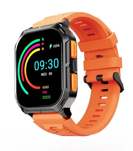 Часовник, HiFuture Ultra 3 Black Orange, 2.0" IPS, 240x296, Bluetooth Call, IP68 Waterproof, 24/7 True Heart Rate & Blood Oxygen Sensor, Up to 7 days daily use, 100+ Sports Mode - image 1