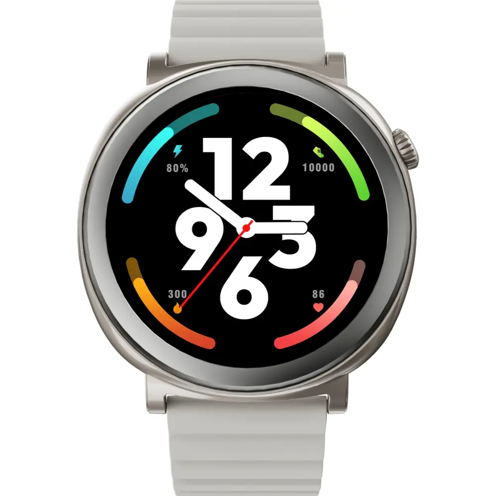 Часовник, HiFuture Aurora Silver, 1.43" AMOLED,  466*466, Powered by Dual Core & Syntra AI, Bluetooth Call, IP68  Waterproof, 24/7 True Heart Rate & Blood Oxygen Sensor, Up to 10 days daily use, Magnetic Strap - image 1